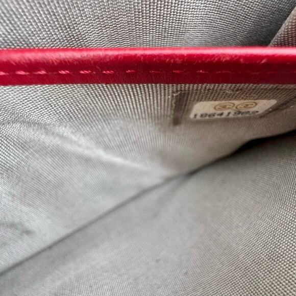 Authentic CHANEL CC Red Quilted Patent Leather Zip Wallet W/ Box - Picture 8 of 17